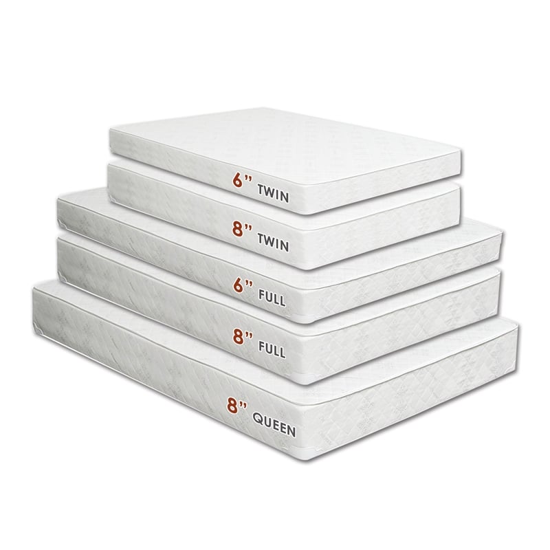 Furniture of America Senna White Fabric 6-Inch Full Mattress with Bunkie Board