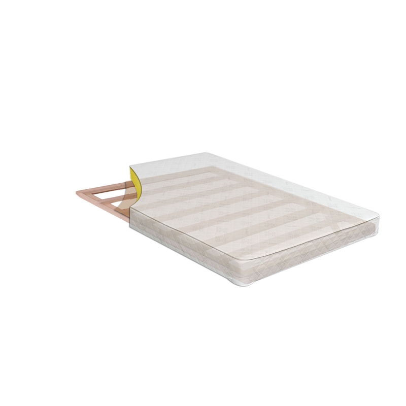 Furniture of America Senna White Fabric 6-Inch Full Mattress with Bunkie Board