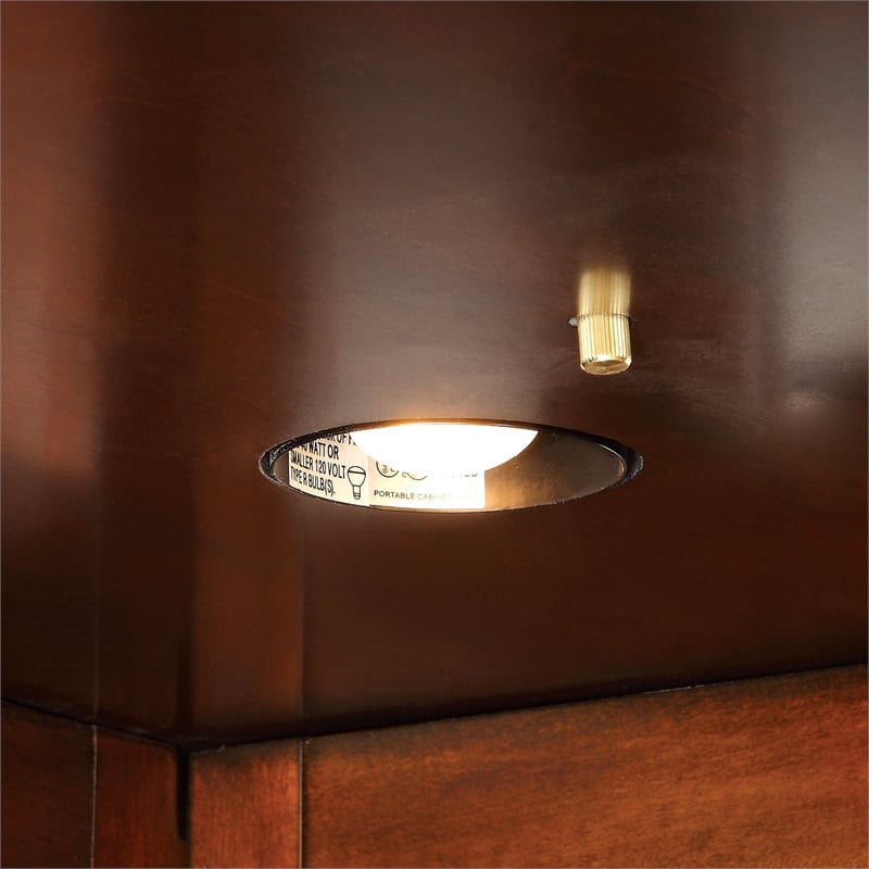 Furniture of America Myron Traditional Wood Corner Home Bar in Dark Cherry