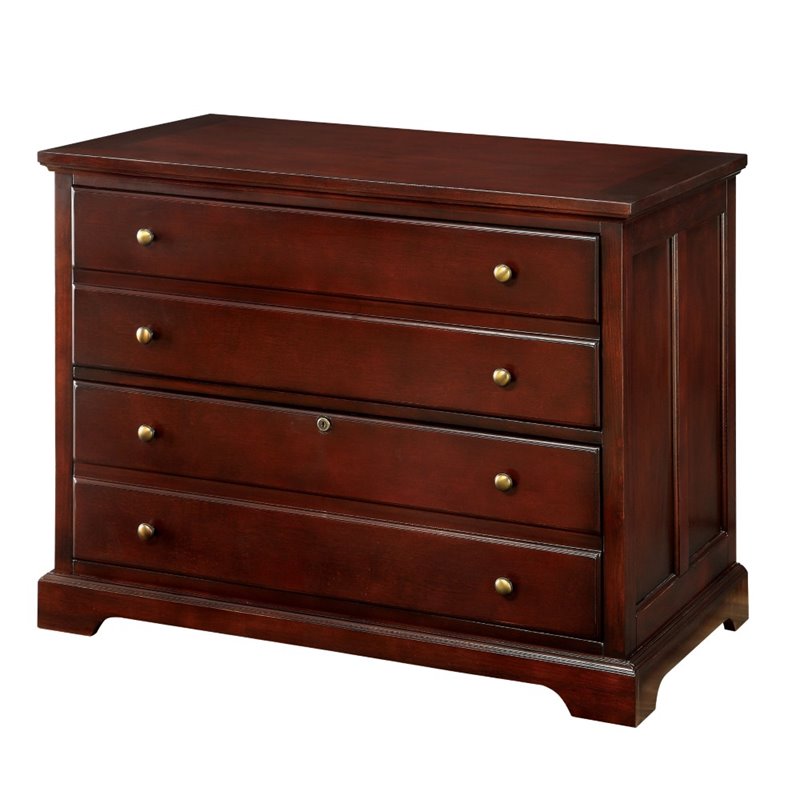 Furniture of America Klay Transitional File Cabinet in Cherry - IDF-DK6207C