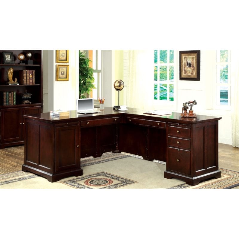 Furniture Of America Klay Transitional L Shaped Executive Desk In   1465774 1 L 