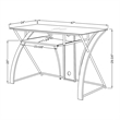Furniture of America Kyran Contemporary Glass Top Computer Desk in Oak and Black