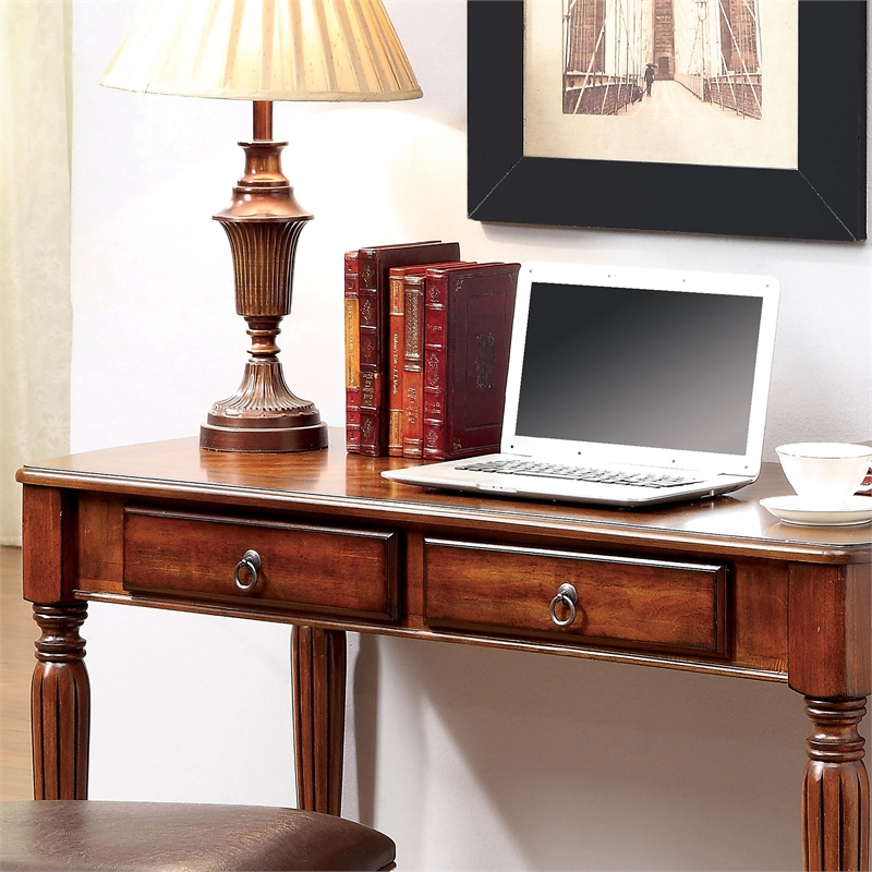 Furniture of America Gilberto Wood 2Piece Writing Desk and Chair Set