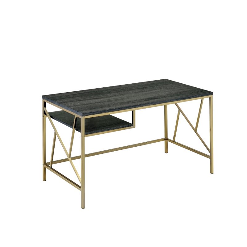Furniture Of America Cuyler Modern Writing Desk In Champagne Idf Furniture Of America Cuyler Modern Writing Desk In Champagne Idf Dk6272cpn