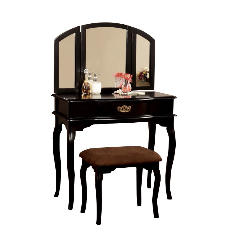 Furniture of America Lizzingly Vanity Set with Stool in ...