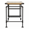 Furniture of America Jonathan Metal Writing Desk with Casters in Antique Black