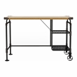 Furniture of America Jonathan Metal Writing Desk with Casters in Antique Black