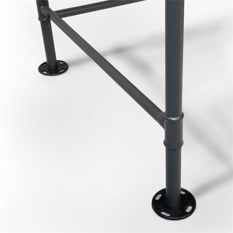 Furniture of America Jonathan Metal Writing Desk with Casters in Antique Black