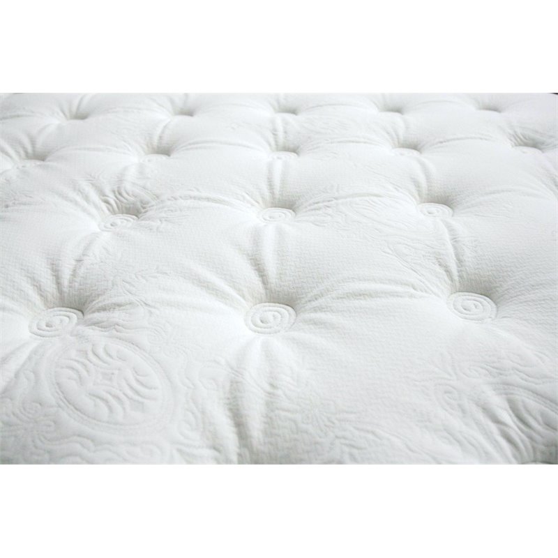 Furniture of America Joneson Fabric King Quilted Euro Top Mattress in White