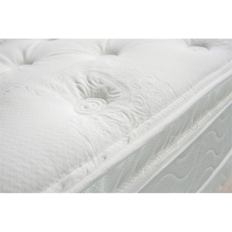 Furniture of America Joneson Fabric King Quilted Euro Top Mattress in White