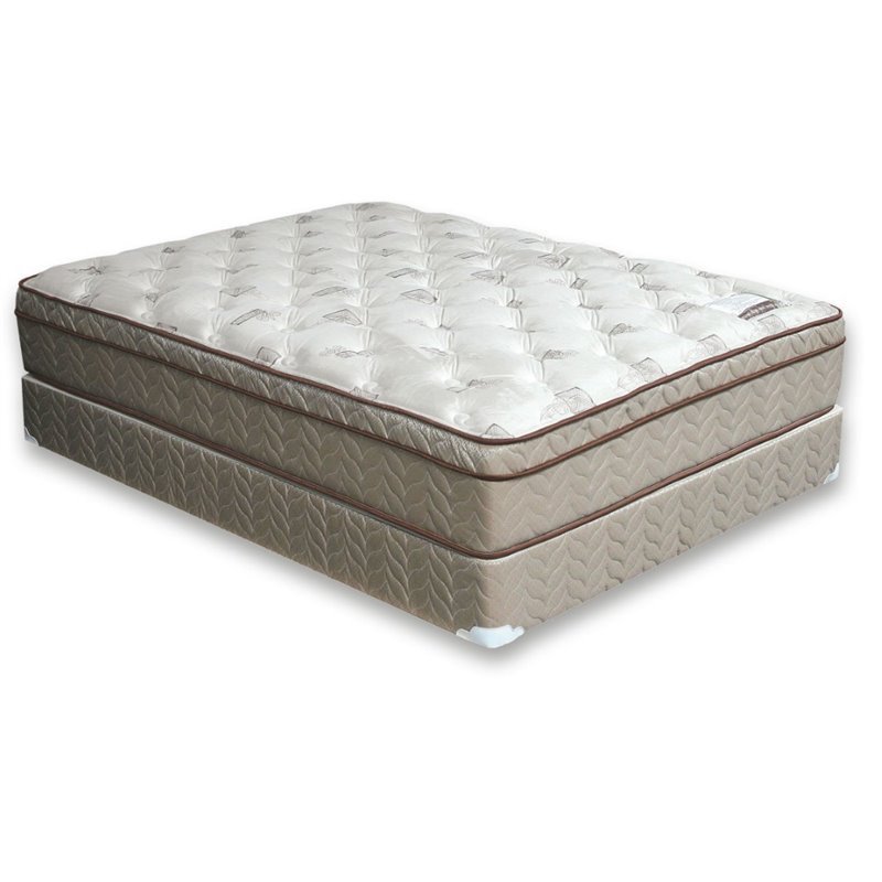 Furniture of America Sandroman Fabric King Euro Top Coil Mattress in Beige