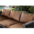 Furniture of America Marvin 5-Piece Faux Rattan Patio Sofa Set in Brown