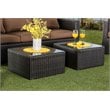 Furniture of America Marvin 5-Piece Faux Rattan Patio Sofa Set in Brown