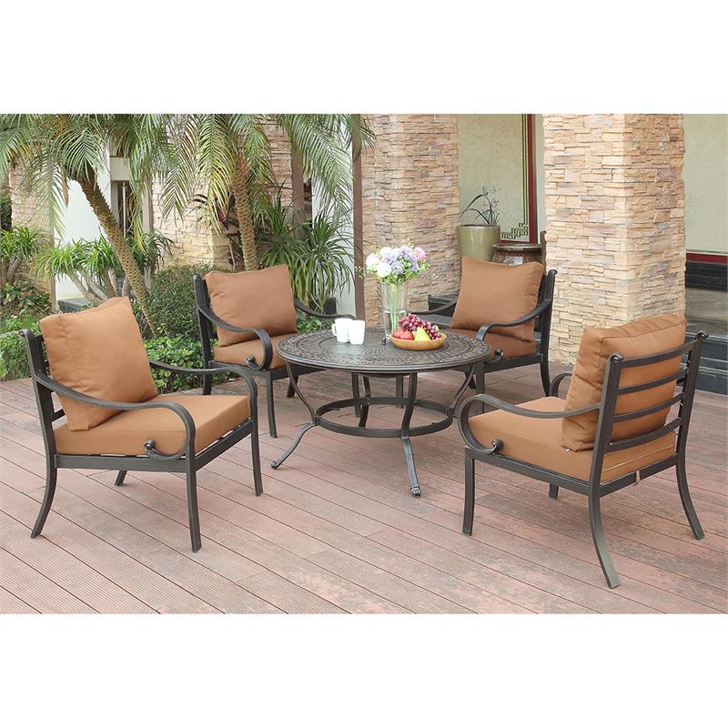 brown aluminum patio chairs