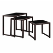 Furniture of America Lodge Aluminum Patio Nesting Table in Espresso