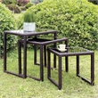 Furniture of America Lodge Aluminum Patio Nesting Table in Espresso