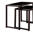 Furniture of America Lodge Aluminum Patio Nesting Table in Espresso