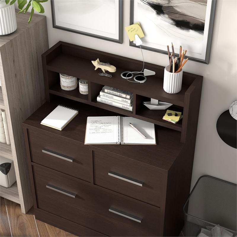 Furniture of America Jonah Wood Multi-Storage Filing Cabinet in Cappuccino
