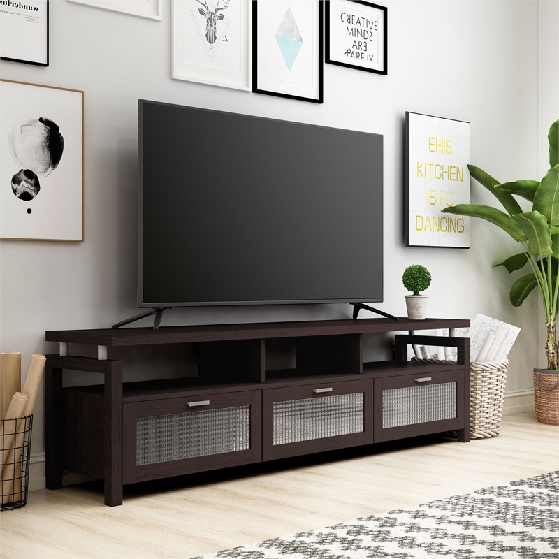Furniture of America Missie Contemporary Wood Multi-Storage TV Stand in Espresso
