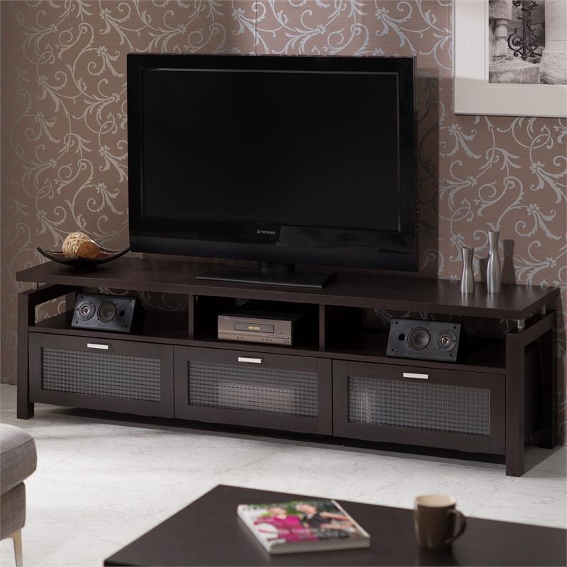 Furniture of America Missie Contemporary Wood Multi-Storage TV Stand in Espresso