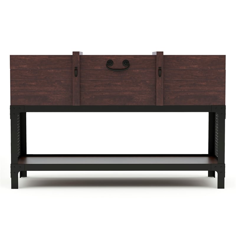 Furniture of America Alda Wood Lift Top Console Table in Vintage Walnut