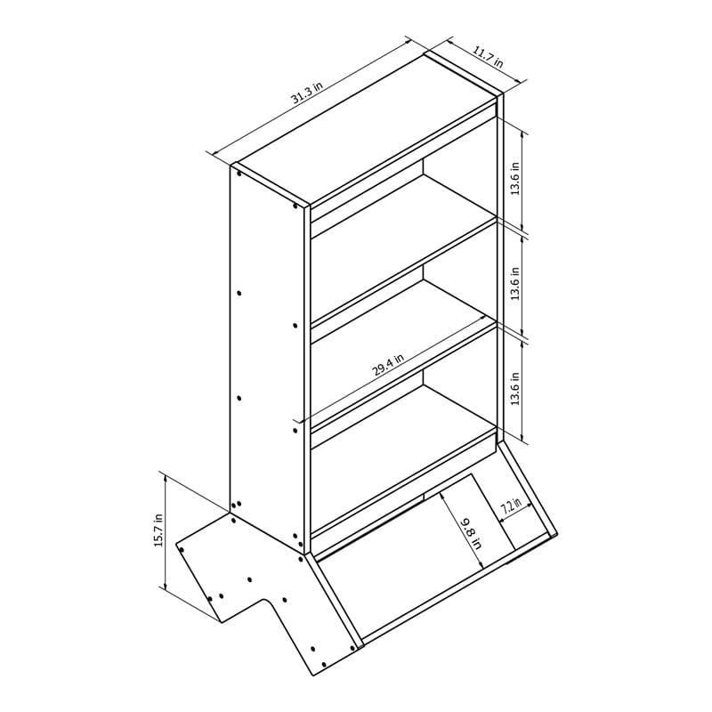 Furniture of America Normand Transitional Wood Bookcase with Casters in Espresso