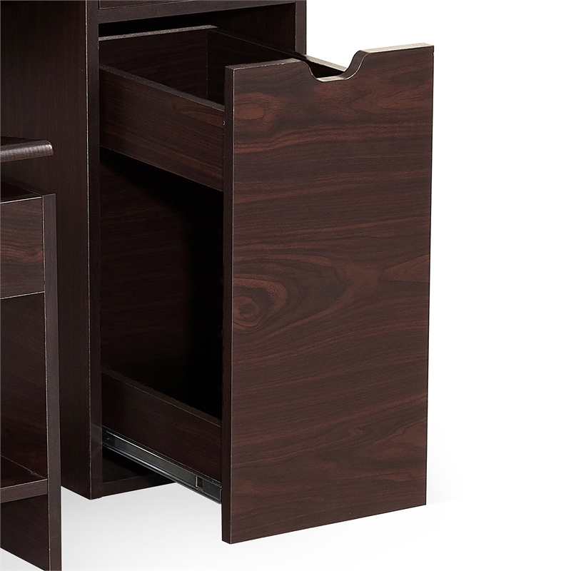 Furniture of America Astro Contemporary Wood 2-Piece Vanity Set in Walnut