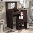 Furniture of America Astro Contemporary Wood 2-Piece Vanity Set in Walnut