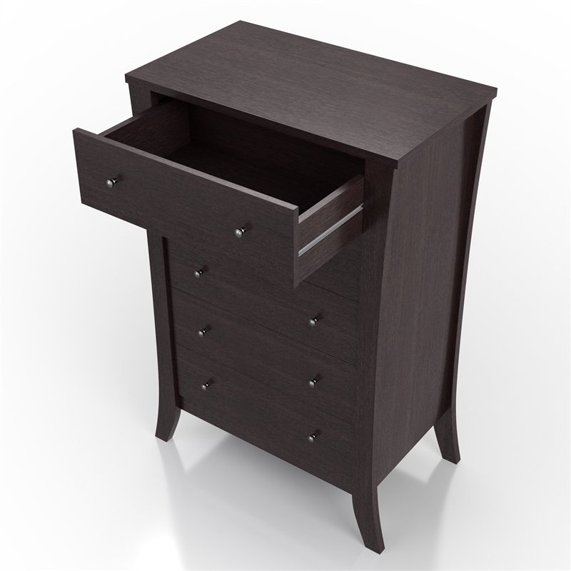 Furniture of America Arango Espresso Wood 5 Tall Drawer Dresser Chest