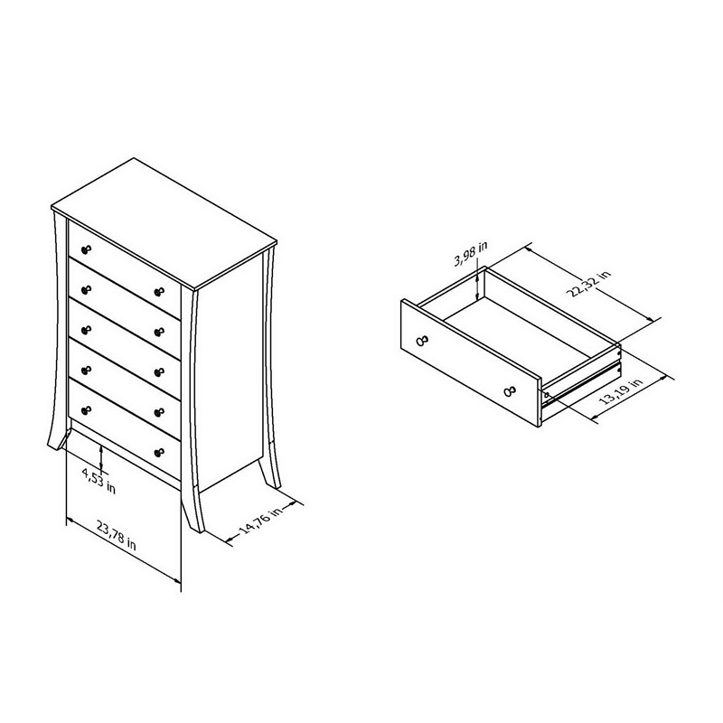 Furniture of America Arango Espresso Wood 5 Tall Drawer Dresser Chest