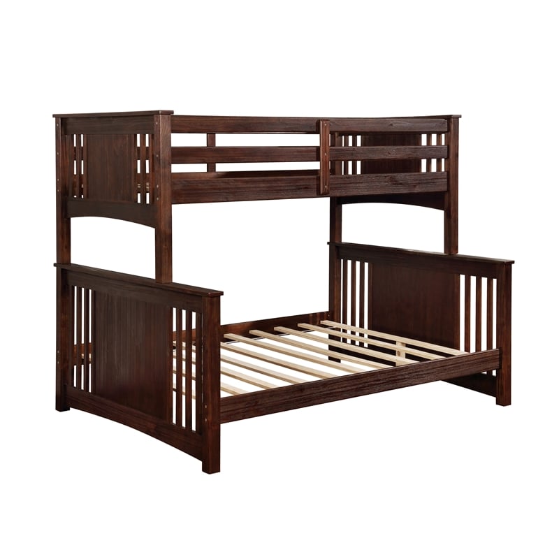 Furniture of America Roderick Wood Twin over Full Bunk Bed in Dark Walnut Cymax Business