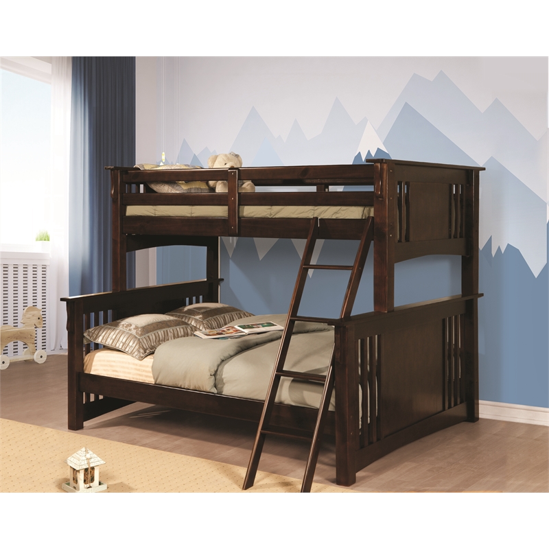 Furniture Of America Roderick Wood Twin, Dark Wood Bunk Beds