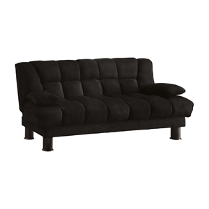 furniture of america gladstone contemporary microfiber futon in black