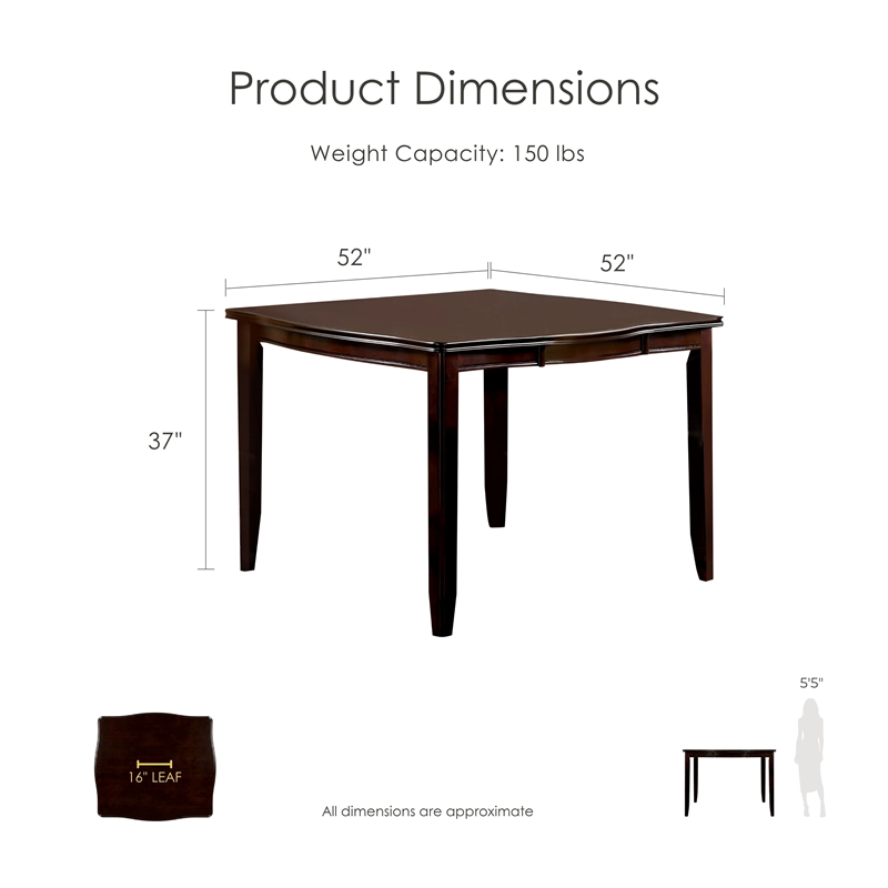Furniture of America Ellenwood Espresso Wood 7-Piece Counter Height Dining Set