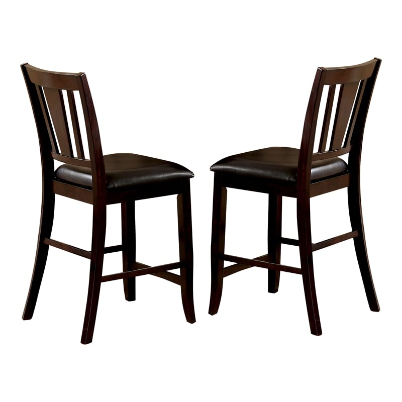 Furniture of America Ellenwood Espresso Wood 7-Piece Counter Height Dining Set
