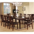 Furniture of America Ellenwood Wood 9-Piece Dining Table Set in Espresso