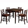Furniture of America Dien Wood 5-Piece Counter Height Dining Set in Espresso