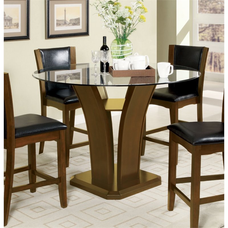 Furniture Of America Waverly Counter Height Dining Table In Brown Cherry Furniture Of America Waverly Counter Height Dining Table In Brown Cherry