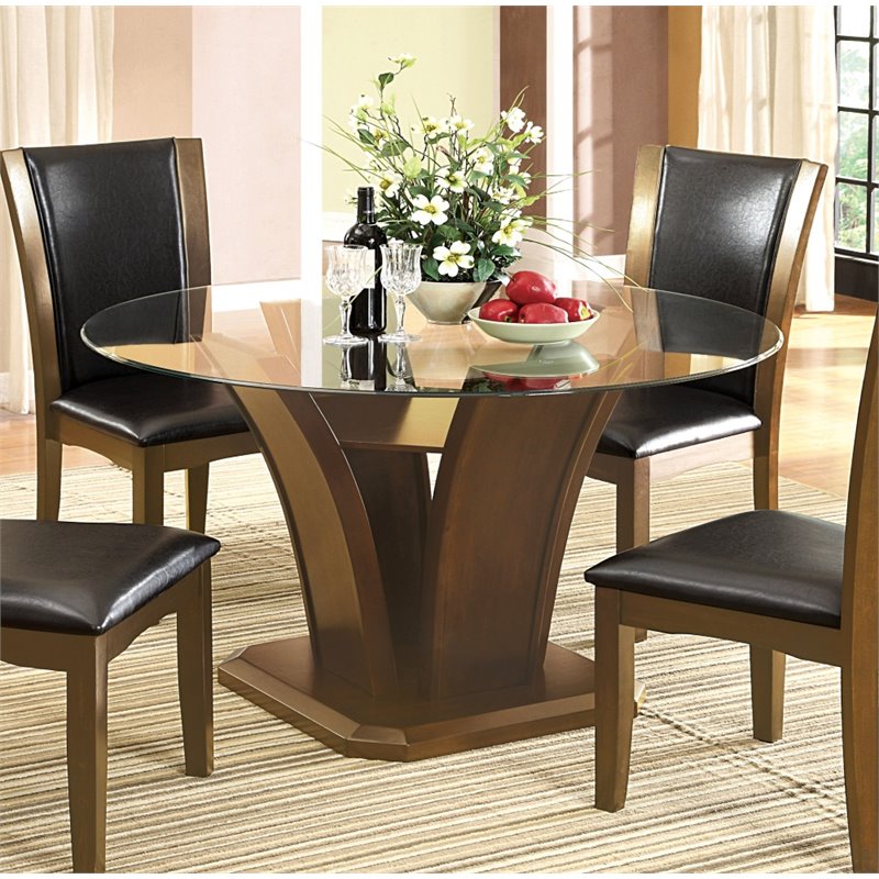 Furniture Of America Waverly Wood Round, Cherry Wood Round Dining Room Table And Chairs