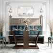 Furniture of America Waverly Glass Top Rectangle Dining Table in Brown Cherry