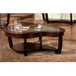 Furniture of America Tunton Solid Wood 3-Piece Coffee Table Set in Dark Cherry