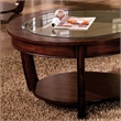 Furniture of America Tunton Solid Wood 1-Shelf Coffee Table in Dark Cherry
