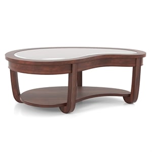Furniture of America Tunton Solid Wood 1-Shelf Coffee Table in Dark Cherry
