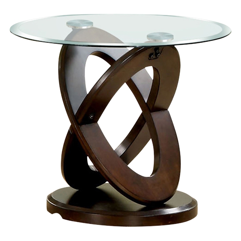 Furniture of America Darbunic Contemporary Wood End Table in Dark