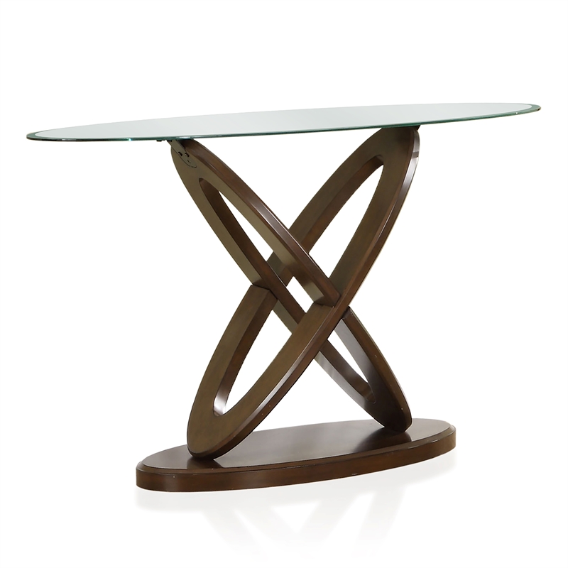 Furniture of America Darbunic Contemporary Wood Console Table in Dark Walnut