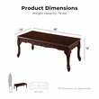 Furniture of America Alice Solid Wood 3-Piece Coffee Table Set in Dark Cherry