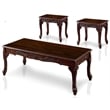 Furniture of America Alice Solid Wood 3-Piece Coffee Table Set in Dark Cherry
