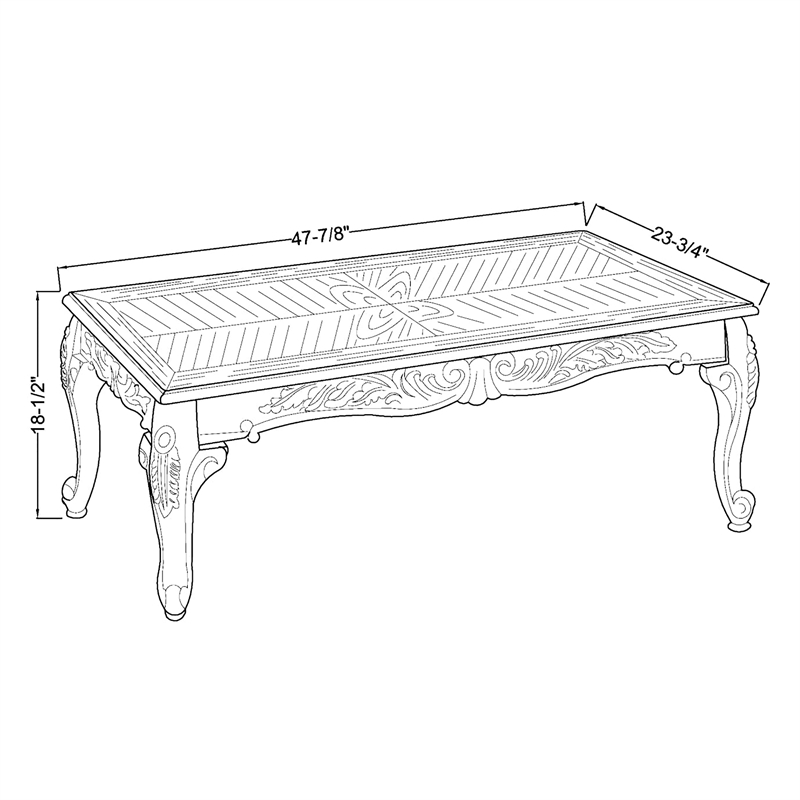 Furniture of America Alice Solid Wood 4-Piece Coffee Table Set in Dark Cherry