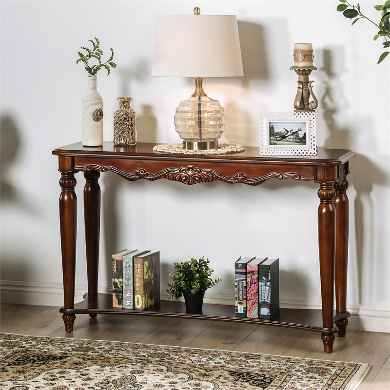 Furniture of America Garner Traditional Wood 4-Piece Coffee Table Set in Cherry