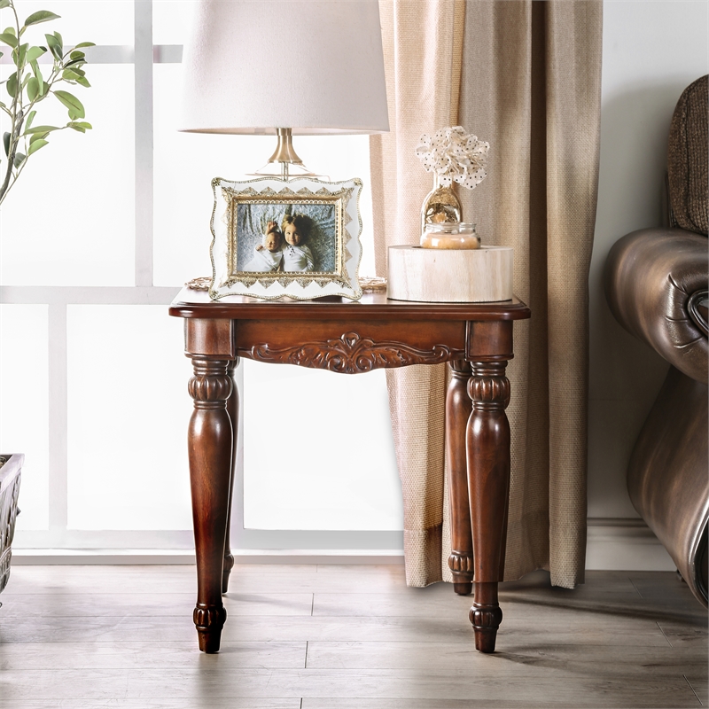 Furniture of America Garner Traditional Wood 4-Piece Coffee Table Set in Cherry